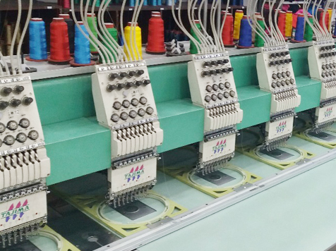 Computerised multi-head embroidery machines