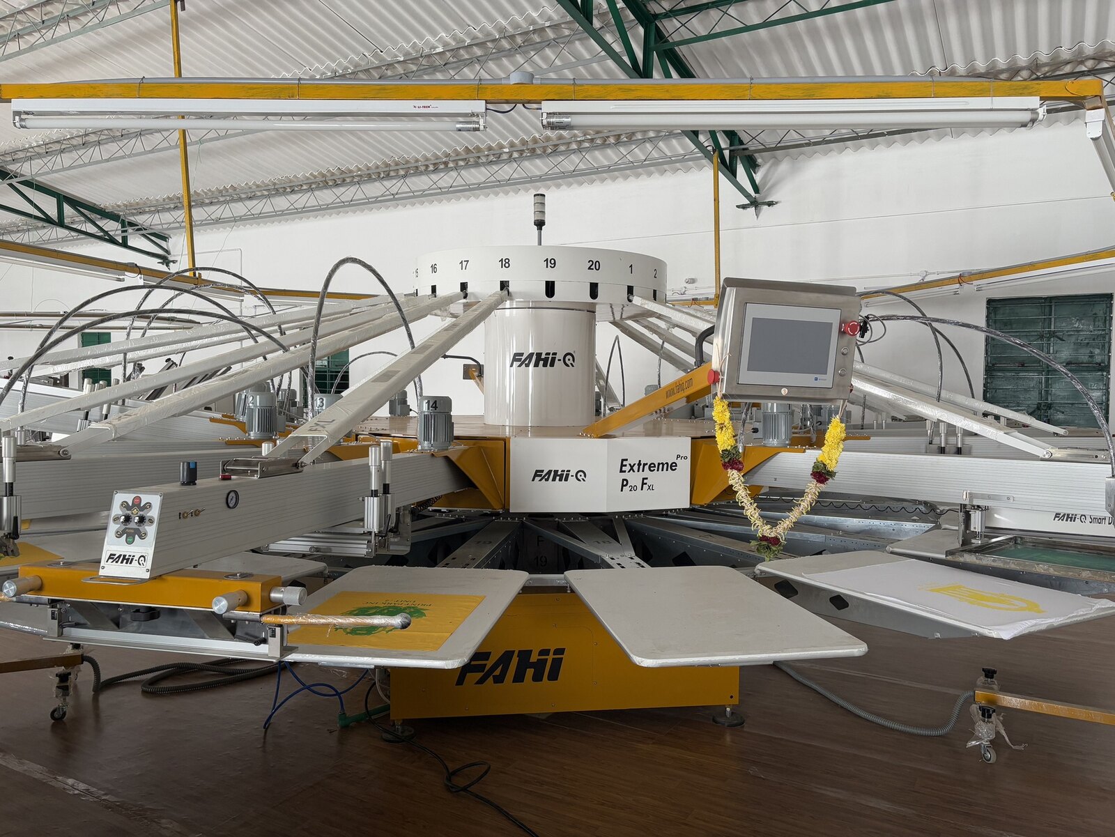 Automatic 14-colour rotary screen printing machine at Print Park Inc