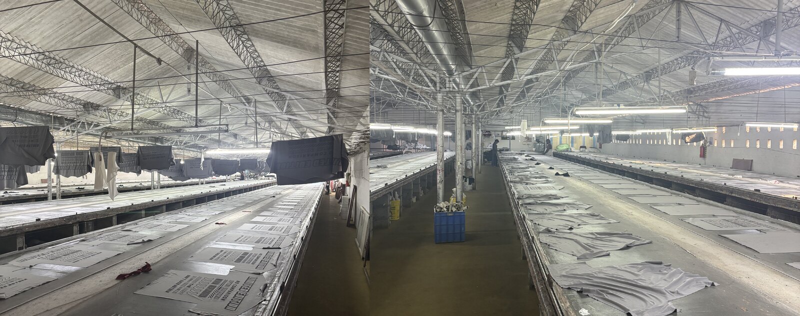 120ft long manual printing tables