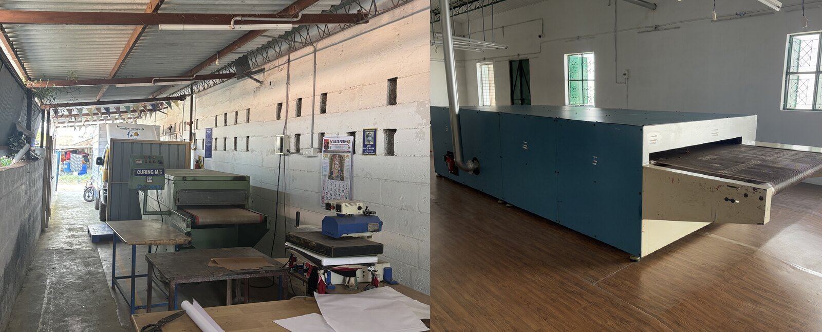 Curing oven and conveyor dryer