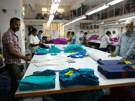Sampling room developing garment samples
