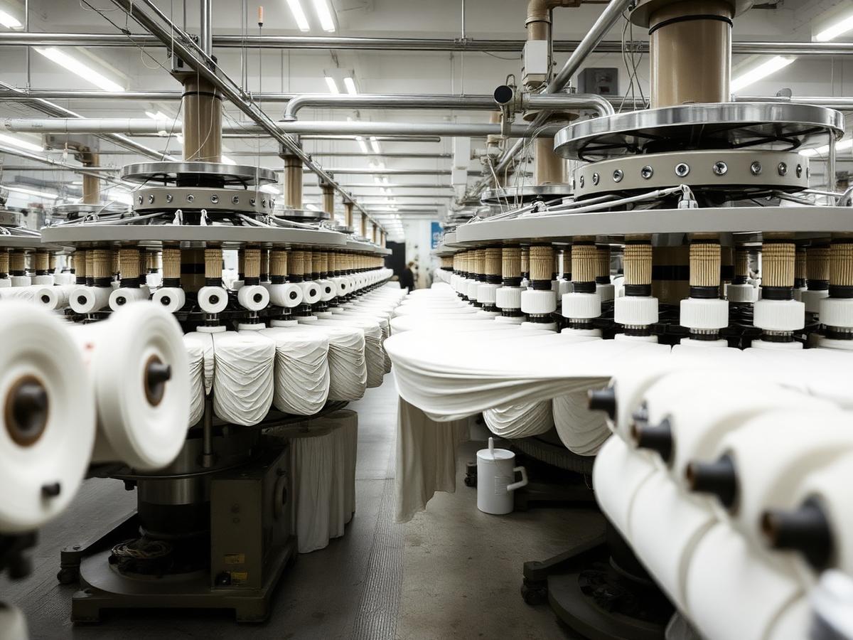Circular knitting machines producing cotton jersey fabric
